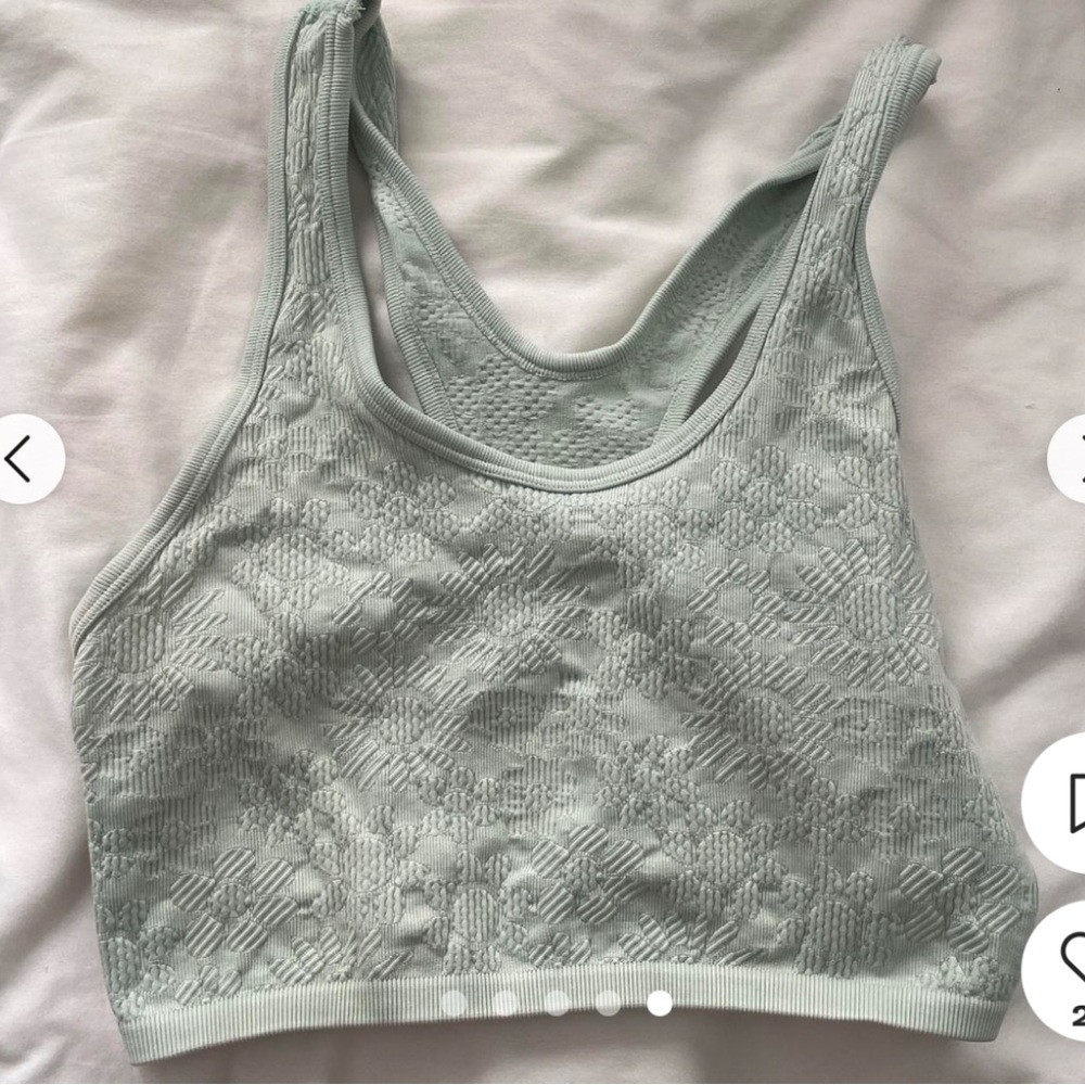 Arie Mint Green Floral Work Out Top